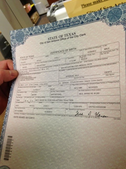 San Antonio birth certificate texas