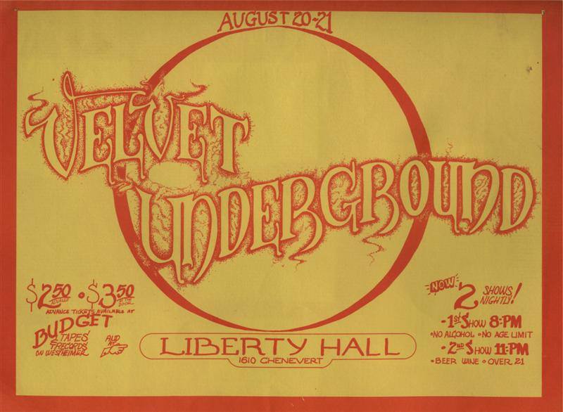 Liberty Hall Velvet Underground poster